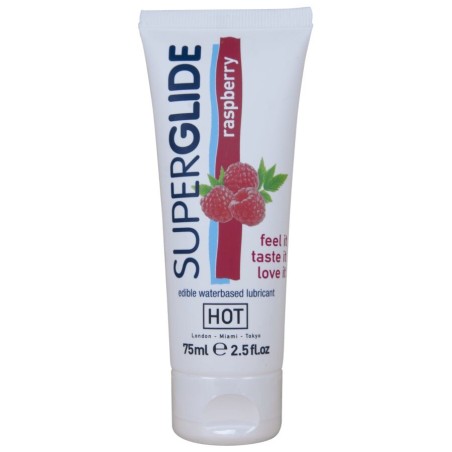 HOT - SUPERGLIDE LUBRIFICANTE COMMESTIBILI A BASE D'ACQUA LAMPONE 75 M
