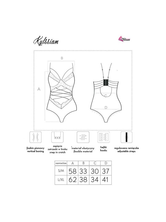 LIVCO CORSETTI FASHION - KYLSSIAM LC 90613 BODY NERO L/XL