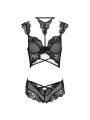 LIVCO CORSETTI FASHION - PALMENOM LC 90614 REGGISENO + SLIP NERO L/XL