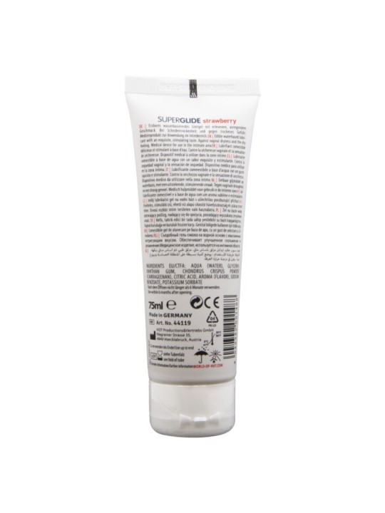 HOT - SUPERGLIDE EETBAAR GLIJMIDDEL OP WATERBASIS AARDBEI 75 ML