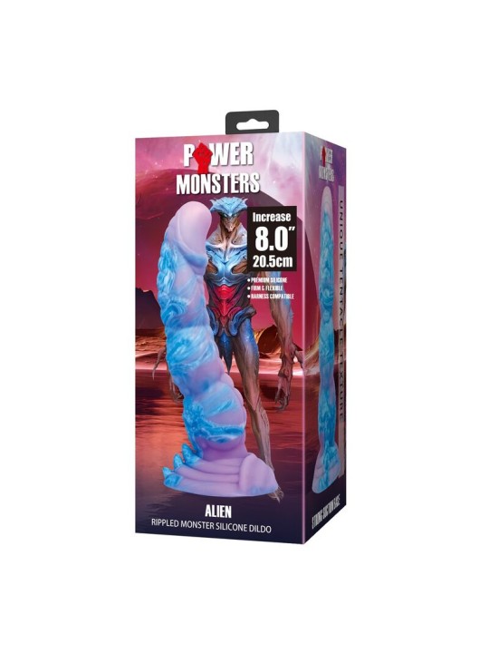 POWER MONSTERS - DILDO DE SILICONE ALIEN FANTASY 20,5 CM Ø 4,8 CM