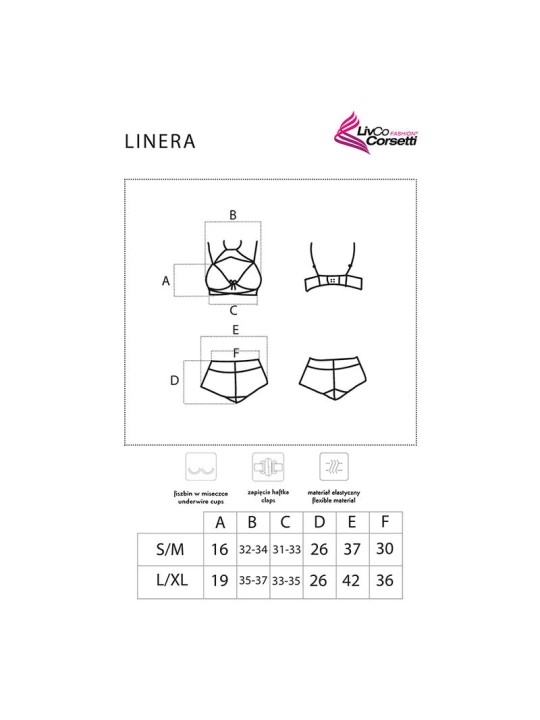 LIVCO CORSETTI FASHION - LINERA FOR THE SENSES COLLECTIE BH + PANTY ZW