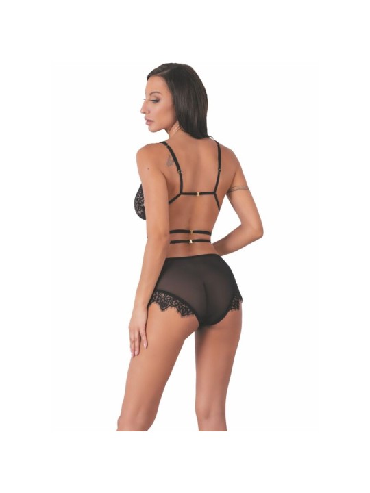 LIVCO CORSETTI FASHION - DREZNA LC 90733 BH + PANTY ZWART S/M