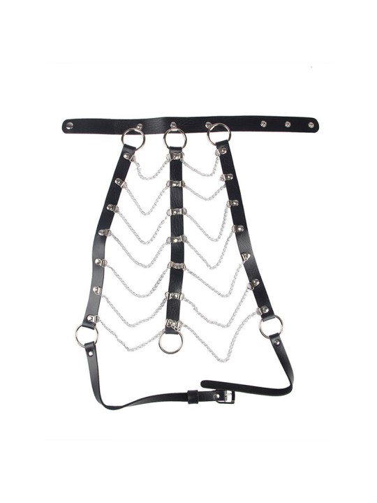 SUBBLIME - CHEST HARNESS LEATHER CHAINS BLACK ONE SIZE