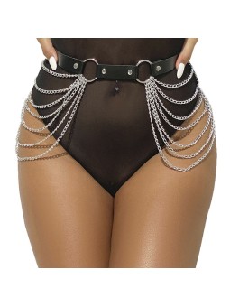 SUBBLIME - CHAÎNE CUIR CEINTURE NOIRE TAILLE UNIQUE