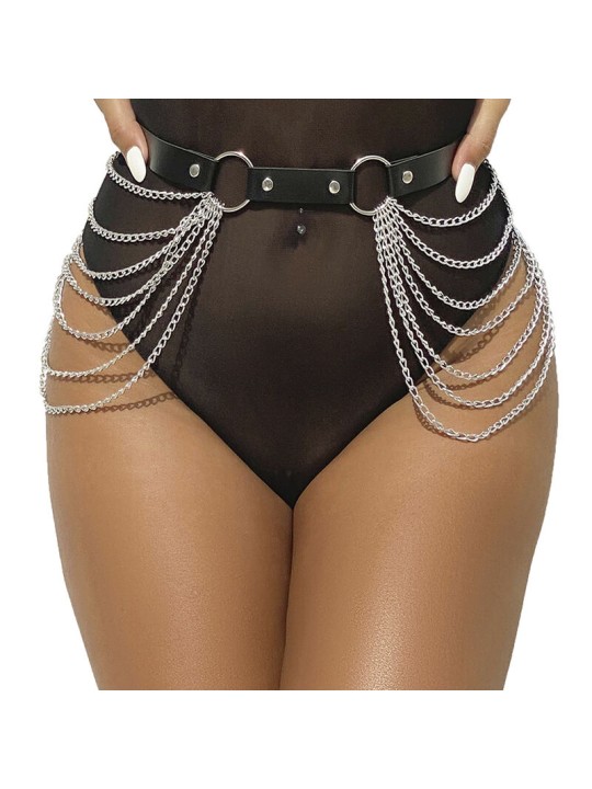 SUBBLIME - LEATHER CHAINBELT BLACK ONE SIZE