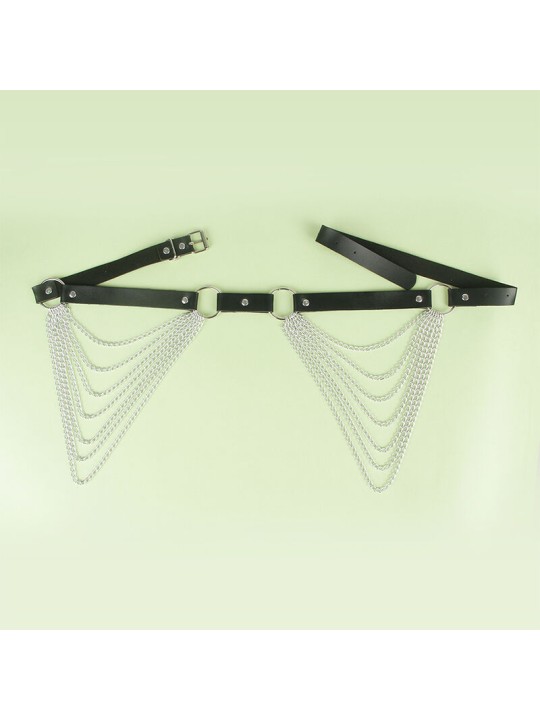 SUBBLIME - CHAÎNE CUIR CEINTURE NOIRE TAILLE UNIQUE