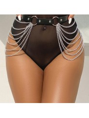 SUBBLIME - LEATHER CHAINBELT BLACK ONE SIZE