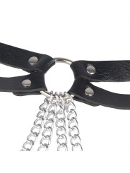 SUBBLIME - CHAINE BAGUE CUIR CEINTURE NOIR TAILLE UNIQUE