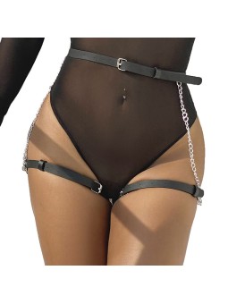 SUBBLIME - LEDERGÜRTEL HARNESS SCHWARZ EINE GRÖSSE