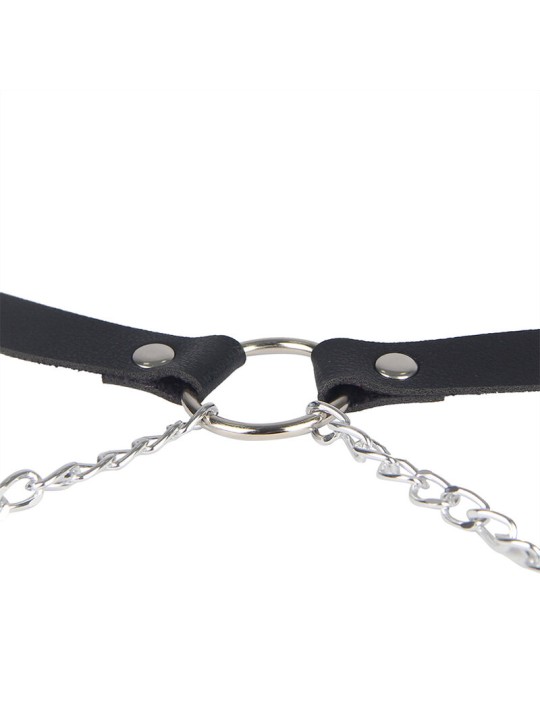 SUBBLIME - LEDERGÜRTEL HARNESS SCHWARZ EINE GRÖSSE