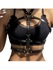 SUBBLIME - LEATHER RING CHEST HARNESS BLACK ONE SIZE
