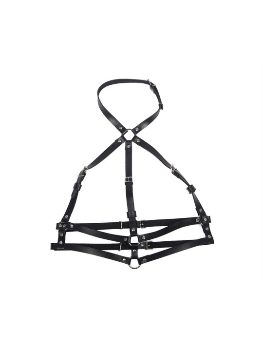 SUBBLIME - LEATHER RING CHEST HARNESS BLACK ONE SIZE
