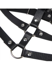 SUBBLIME - LEATHER RING CHEST HARNESS BLACK ONE SIZE