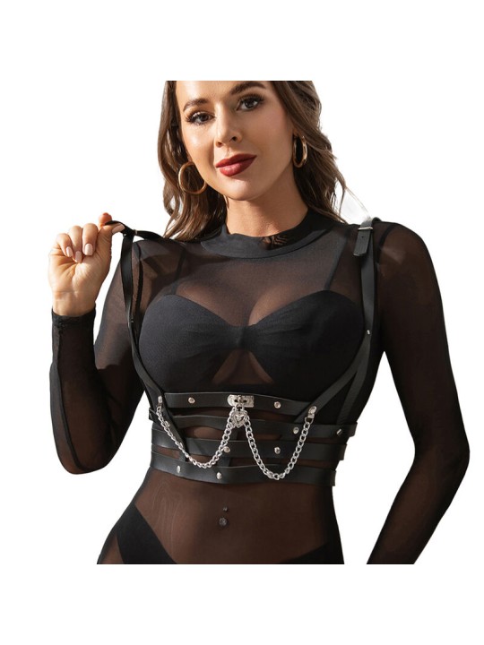 SUBBLIME - KORSETT HARNESS MIT KETTE DETAIL EINE GRÖSSE
