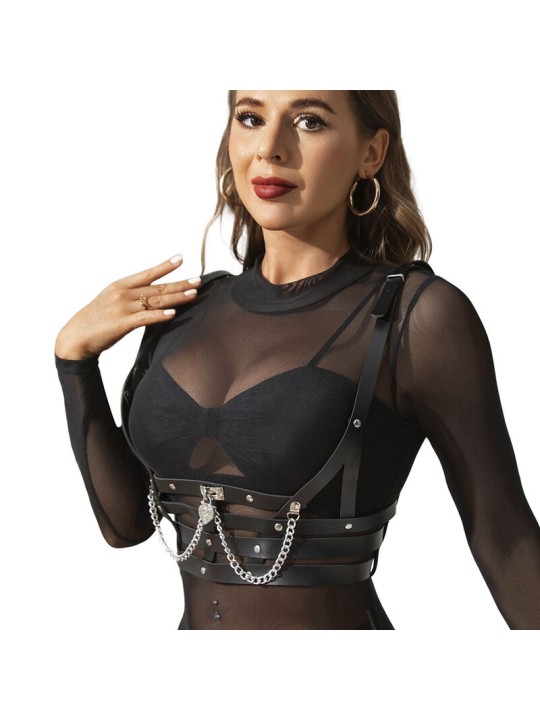 SUBBLIME - CORSET HARNESS WITH CHAINDETAIL ONE SIZE