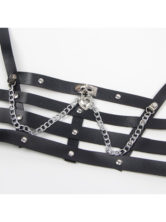 SUBBLIME - KORSETT HARNESS MIT KETTE DETAIL EINE GRÖSSE