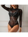 SUBBLIME - HARNESS BRA WITH CHAINDETAIL ONE SIZE