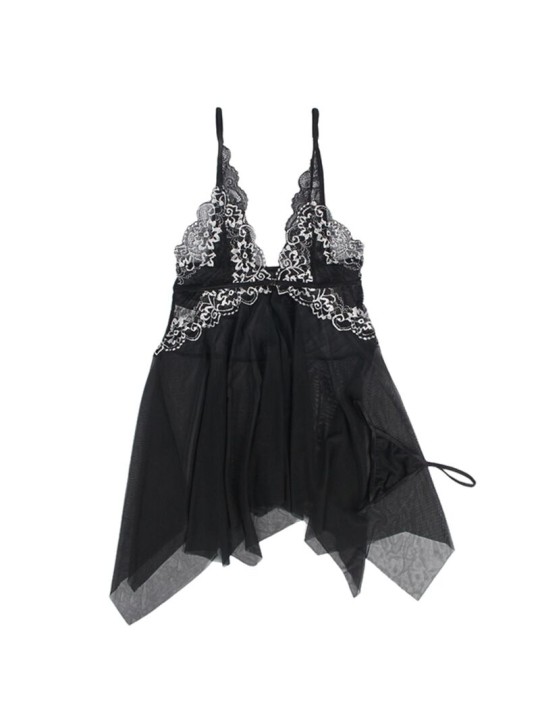 SUBBLIME - BABYDOLL FABRIC TULLE CHEST LACE L/XL