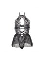 SUBBLIME - TEDDY HALTER COLLO SCHIENA NUDA PIZZO NERO L/XL