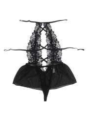 SUBBLIME - TEDDY-HALTER-NECK-BARE-BACK-SPITZE SCHWARZ L/XL