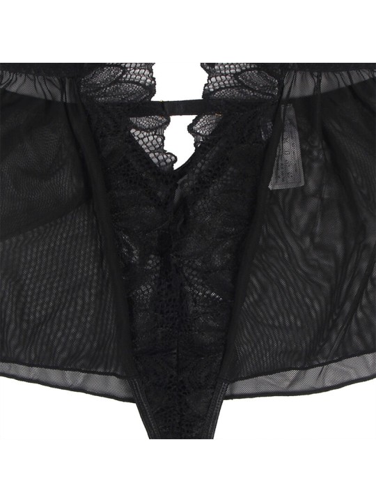 SUBBLIME - TEDDY HALTER NECK BARE BACK LACE BLACK L/XL