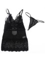 SUBBLIME - BABYDOLL COM ALAS DE RENDA AJUSTVEIS PRETO L/XL