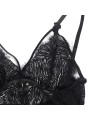 SUBBLIME - BABYDOLL COM ALAS DE RENDA AJUSTVEIS PRETO L/XL