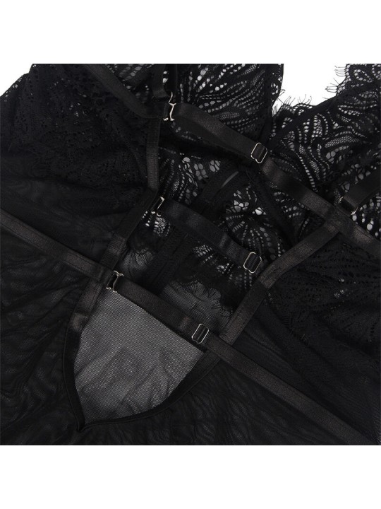 SUBBLIME - BABYDOLL COM ALAS DE RENDA AJUSTVEIS PRETO L/XL