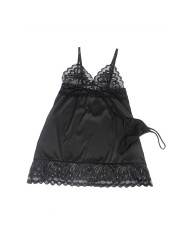 SUBBLIME - BABYDOLL MIT BLUMENPRINT AUF DER BRUST SCHWARZ S/M