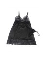 SUBBLIME - BABYDOLL AVEC POITRINE IMPRIMÉ FLEURI NOIR S/M