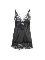 SUBBLIME - BABYDOLL AVEC POITRINE IMPRIMÉ FLEURI NOIR S/M