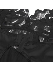 SUBBLIME - BABYDOLL AVEC POITRINE IMPRIMÉ FLEURI NOIR S/M