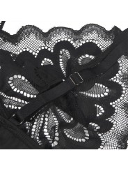 SUBBLIME - BABYDOLL COM PEITO ESTAMPADO FLORAL PRETO S/M