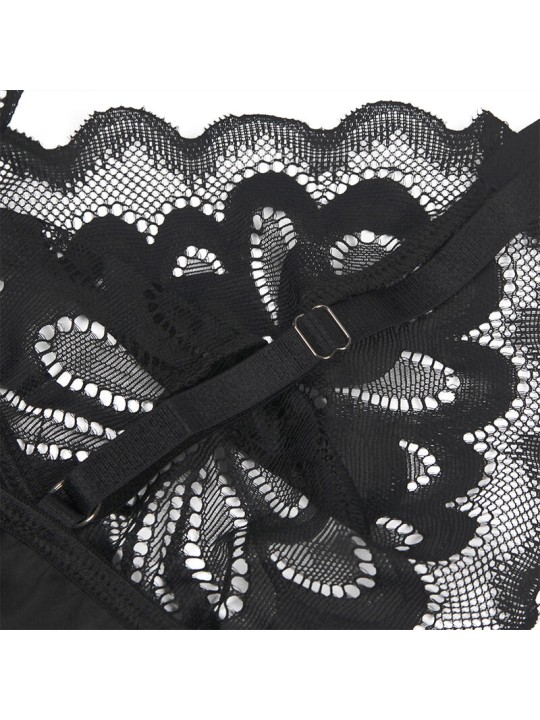 SUBBLIME - BABYDOLL AVEC POITRINE IMPRIMÉ FLEURI NOIR S/M