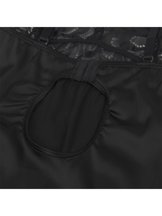 SUBBLIME - BABYDOLL AVEC POITRINE IMPRIMÉ FLEURI NOIR S/M
