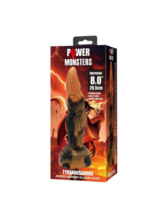 POWER MONSTERS - DILDO DE SILICONE FANTASIA TIRANOSSAURO BICOLOR 20,5 