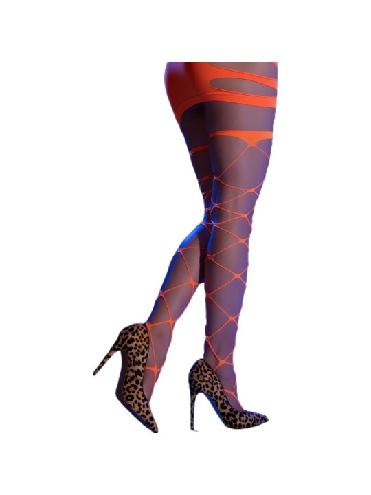 CHILIROSE - CR 4706 CABARET STRUMPFHOSE ORANGE S/M