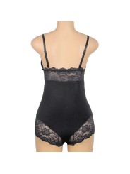 SUBBLIME - ZWARTE BLOEMEN KANT DETAIL TEDDY L/XL