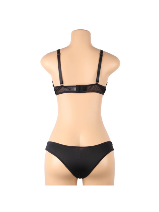 SUBBLIME - SET DUE PEZZI DI REGGISENO TRASPARENTE E STRISCE S/M