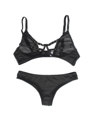 SUBBLIME - SET DUE PEZZI DI REGGISENO TRASPARENTE E STRISCE S/M