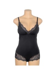 SUBBLIME - TEDDY DÉTAIL DENTELLE FLORALE NOIR S/M