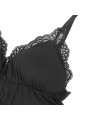 SUBBLIME - TEDDY DÉTAIL DENTELLE FLORALE NOIR S/M