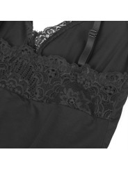 SUBBLIME - TEDDY PRETO FLORAL DETALHE DE RENDA S/M