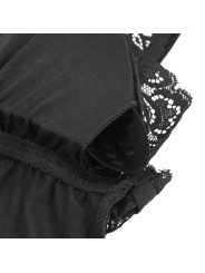 SUBBLIME - ZWARTE BLOEMEN KANT DETAIL TEDDY S/M