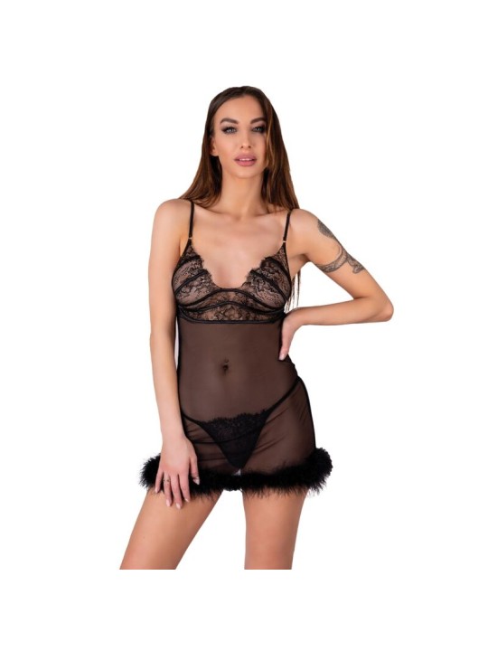 LIVCO CORSETTI FASHION - ZERUNAM SET BABYDOLL + BLACK THONG