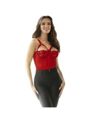 SUBBLIME - TEDDY WITH GARTER STRAP DETAIL CHEST RED S/M