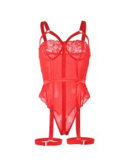 SUBBLIME - TEDDY WITH GARTER STRAP DETAIL CHEST RED S/M