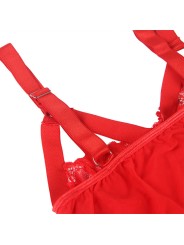 SUBBLIME - TEDDY WITH GARTER STRAP DETAIL CHEST RED S/M