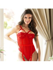 SUBBLIME - TEDDY WITH GARTER STRAP DETAIL CHEST RED S/M
